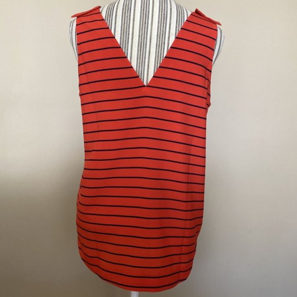 Banana Republic | red and black striped sleeveless top blouse - Picture 3 of 9